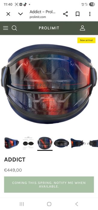 Kiteboarding harness Prolimit Atom,Addict