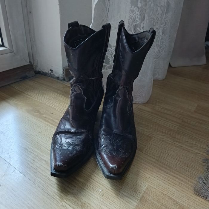 Винтажные казаки из натуральной кожи