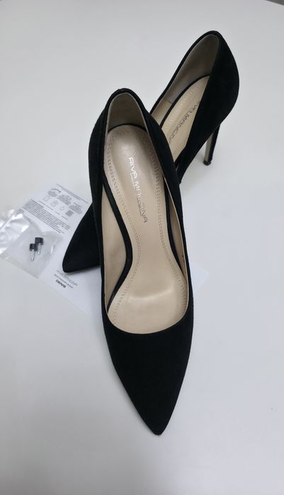 Pantofi dama cu toc, eleganti piele intoarsa Riva Mancina, marimea 38