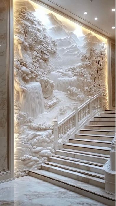 Водопад барельеф бассейн вольер