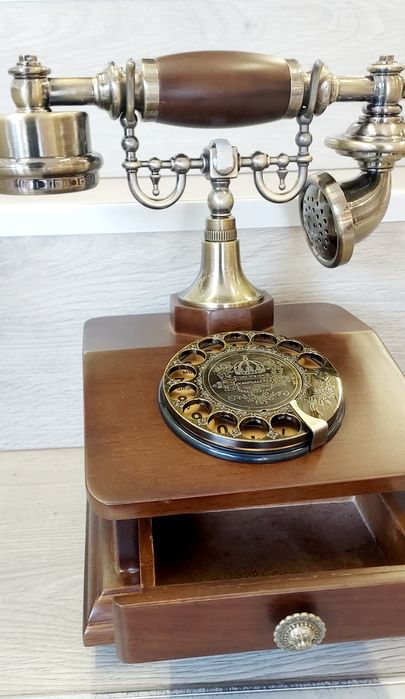 Нов Аналогов  Дървен Ретро Телефон със Шайба