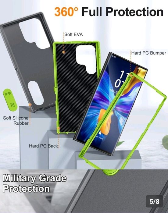 Galaxy S25 plus - защитен калъф три в едно,