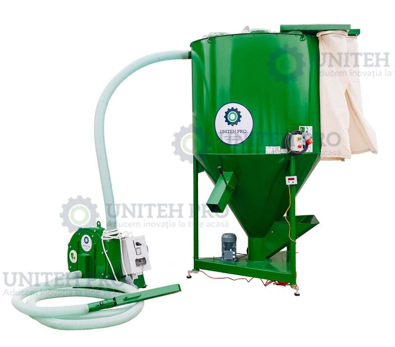 Micro FNC moara 15 kW + amestecator 1500 kg Randament: +|- 1400 kg/h, NOU Livrare rapidă