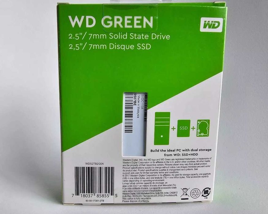 SSD 2TB WD Green sata 3, WD format 2.5 inch model WDS200T2G0A sigilat nou