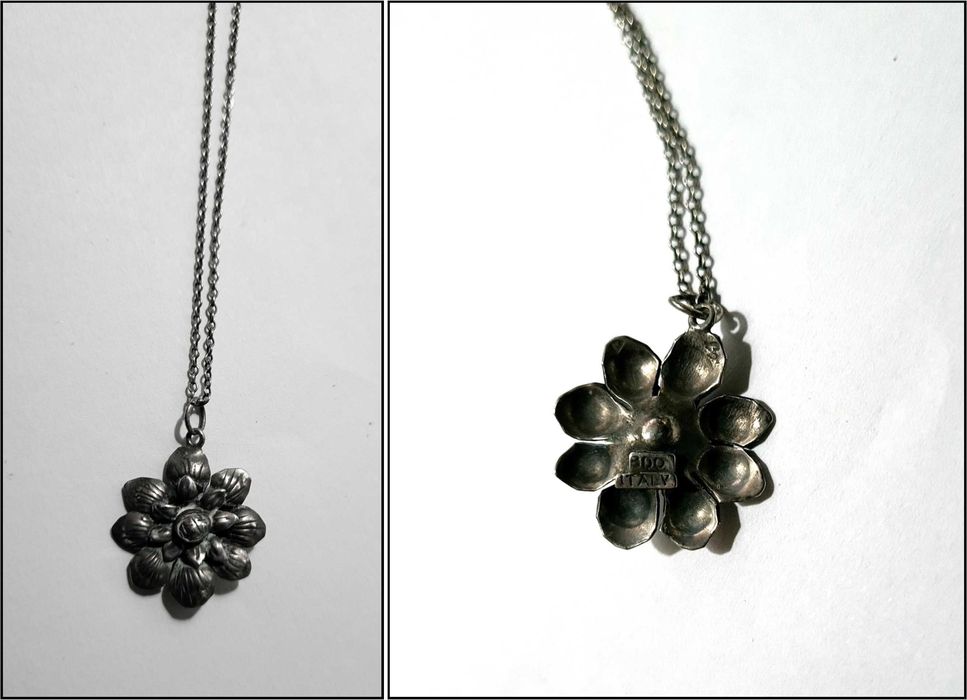 Medalion + lantisor argint, vechi (perioada postbelica)