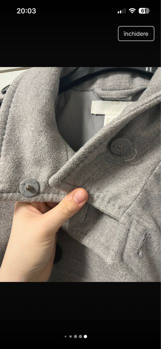 Palton h&m din lana naturala