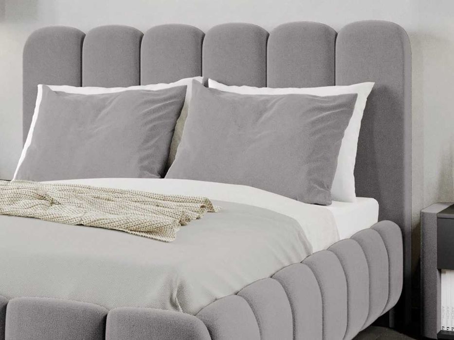 Pat Tapitat Bari Gri Velluto 16 cu somiera rabatabila si lada