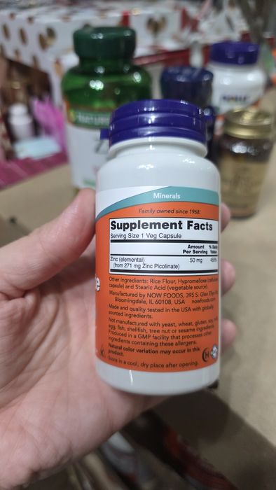 ДОСТАВКИ НЕТ Now цинк пиколинат 50мг 120шт 130 000  до01/31 Made USA