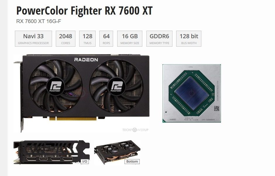 AMD RX7600XT 16GB PowerColor