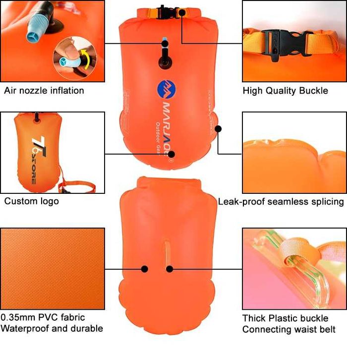 Baliza de inot 20L cu loc depozitare dry bag swim secure