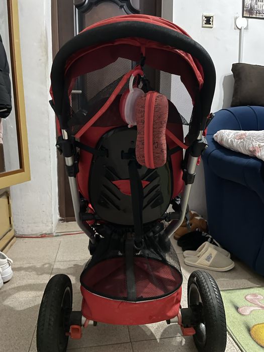 Детска триколка със сенник- червена