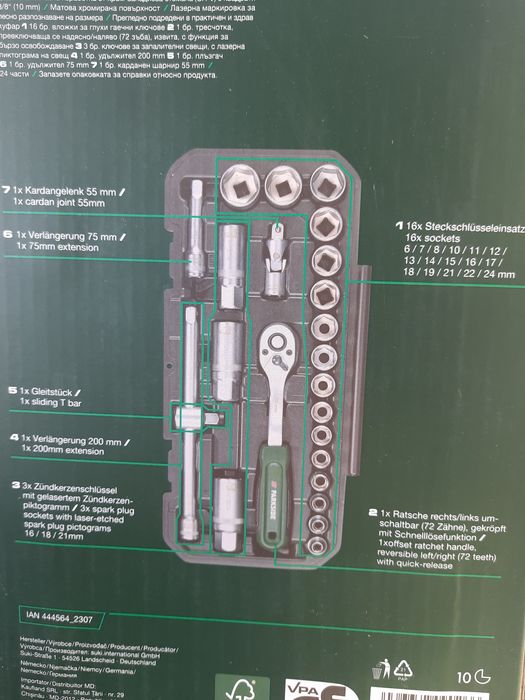 Trusa biti,Trusa tubulare, clichet parkside