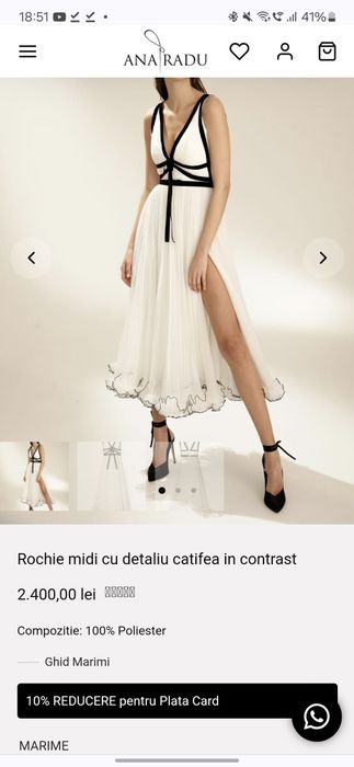 Rochie de seara eleganta alba Ana Radu