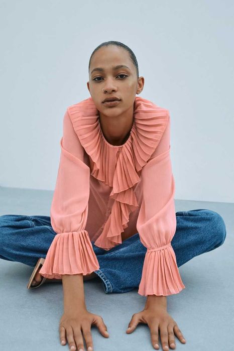Риза с плисета Zara, XS