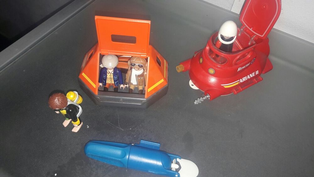 Playmobil submarin rescue, capsula de salvare scafandru, motoraș etc