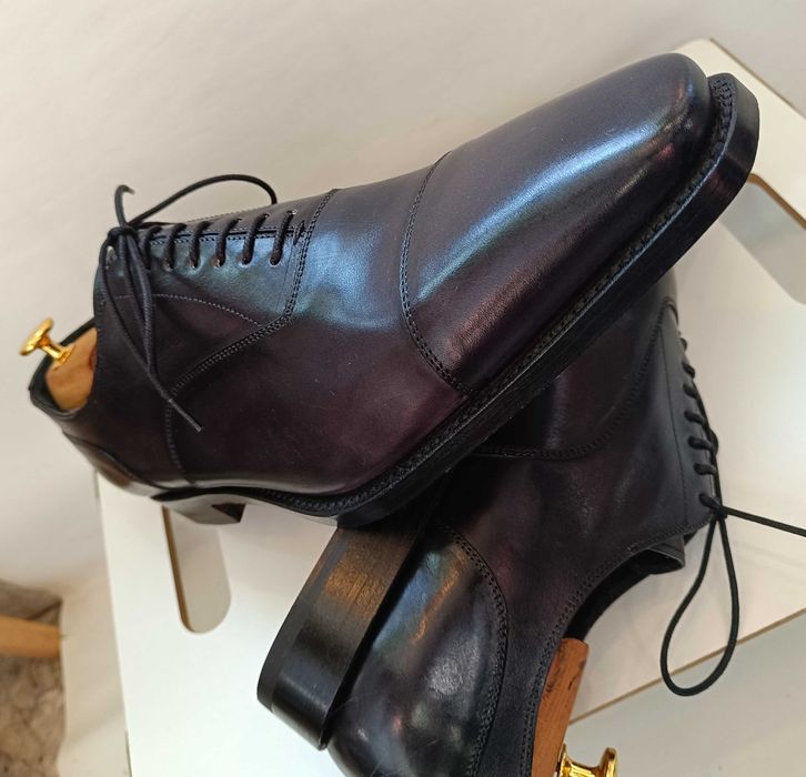 Pantofi de lux 46 46.5 oxford cap toe GREVE NOI lucrati manual piele