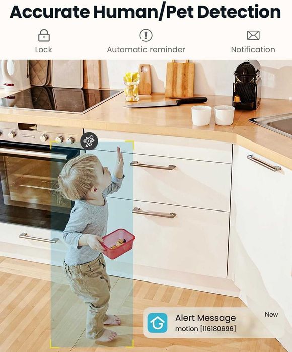 ieGeek 2.4g/5g WiFi охранителна камера за вътрешен монтаж, 5MP кабелна CCTV IR камера, SD карта