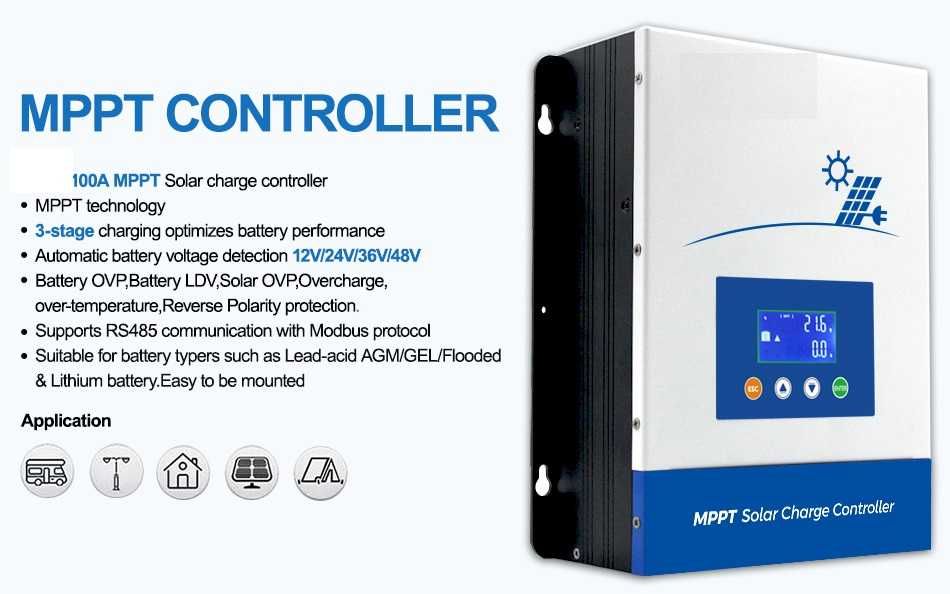 MPPT соларен контролер 100А – 12V 24V 36V 48V вход до 150v Висок клас