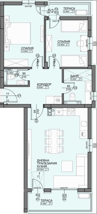 Продава се Тристаен апартамент в Пловдив, Остромила - 109 кв.м за 1190 €/кв.м - Снимка #1