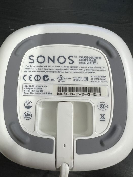 Boxă Sonos Play 1 ,WiFi,Alb