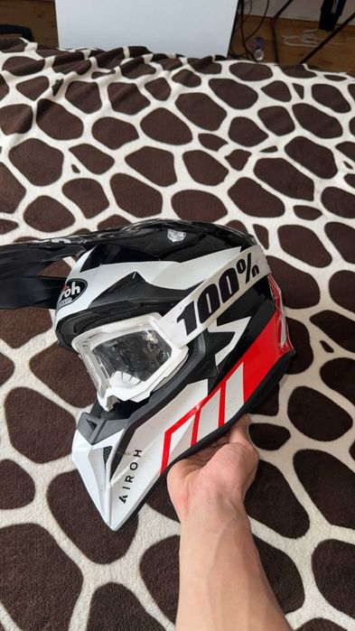 Casca Airoh Rosu/Alb