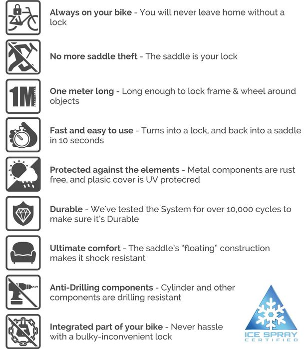 Sa bicicleta Seatylocks Trekking Stripes Black