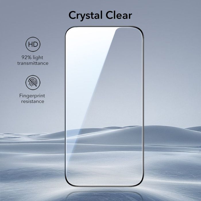 ESR UltraFit закалено стъкло 2-Pack за iPhone Air – черна рамка