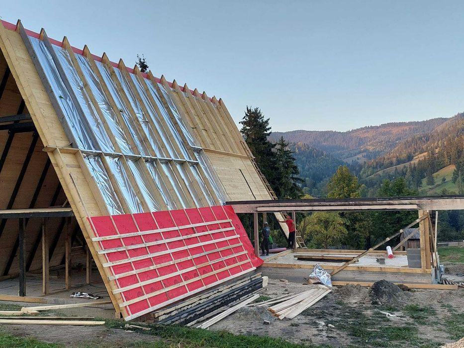 Cabana stil A-Frame, Foisoare, Terase și Case din structura de lemn