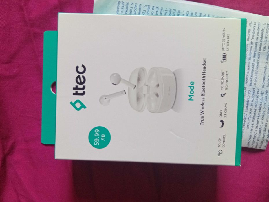 Bluetooth слушалки TTEC Mode True Wireless