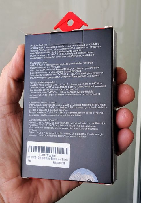 SSD Portabil 1TB SSK SD301 pt PC, iPhone, Mac, Android, PS5. Sigilat