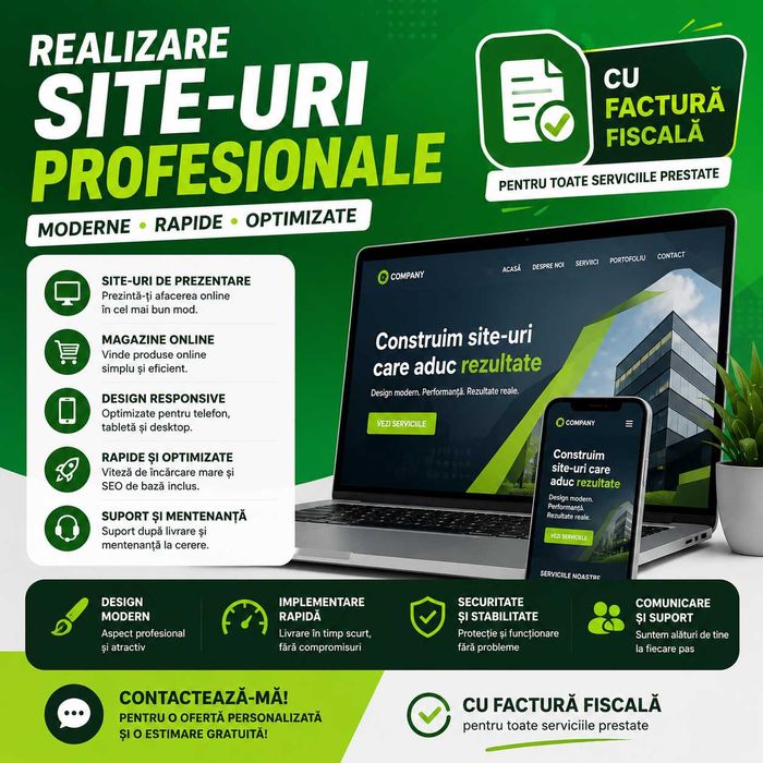 Realizare Site-uri Web Profesionale – Cu Factură!
