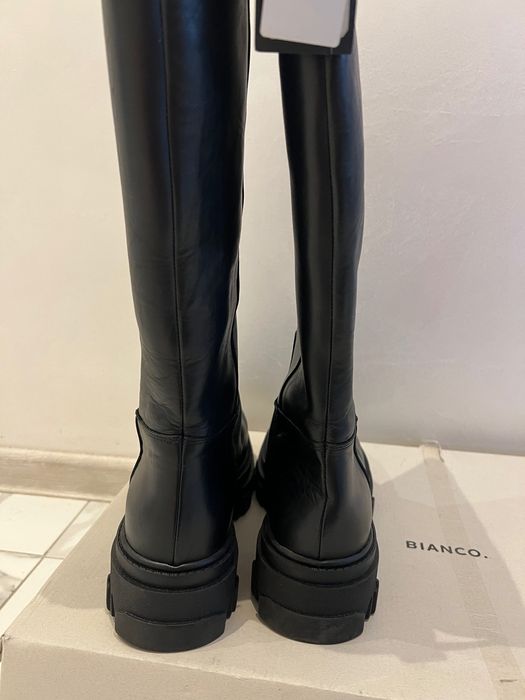 Bianko, естествена кожа, нови високи ботуши, 38 номер, платформа