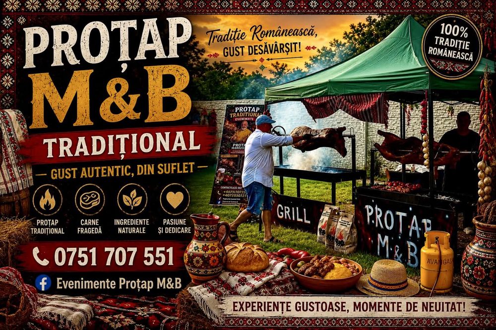 Proțap & Grill pentru Evenimente – Berbecuț, Purcel, Pui la Ceaun, Platouri Țărănești. Prahova - Dambovita - Arges - Ilfov - Toata țara.