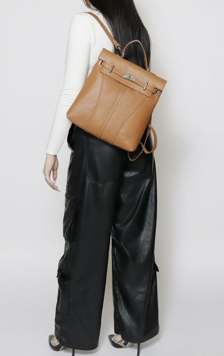 Кожена дамска чанта 3в1