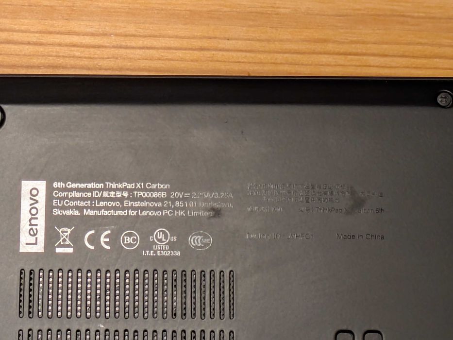 Lenovo ThinkPad X1 Carbon Gen 6 QHD Intel i5-8350U 16GB RAM