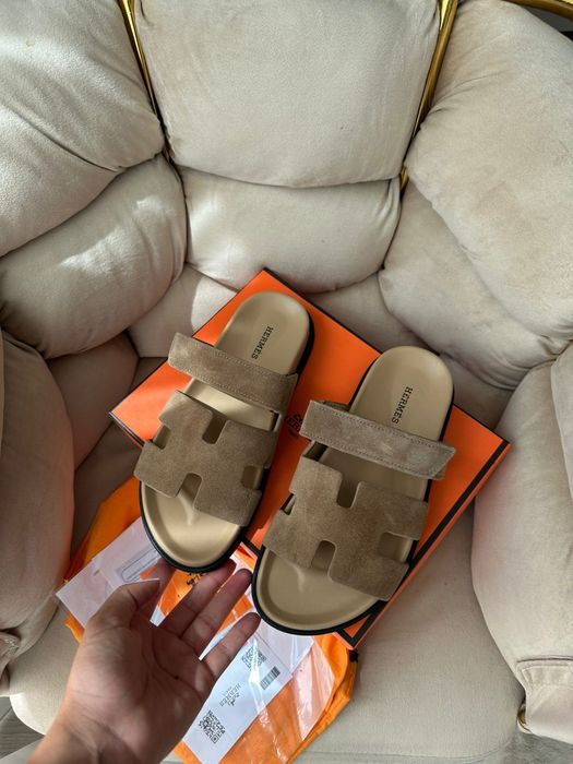 Papuci hermes piele naturala