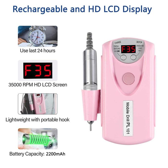 БЕЗЖИЧНА пила 60W,35000 оборота,професионална за нокти,маникюр,педикюр