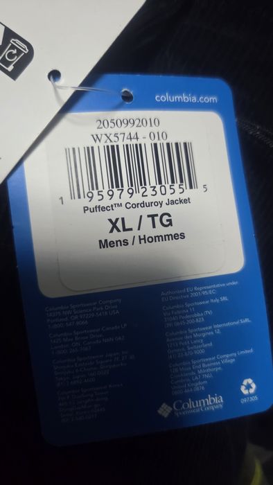 Ново Columbia Men's Puffect Quilted Full-zip Corduroy Jacket.