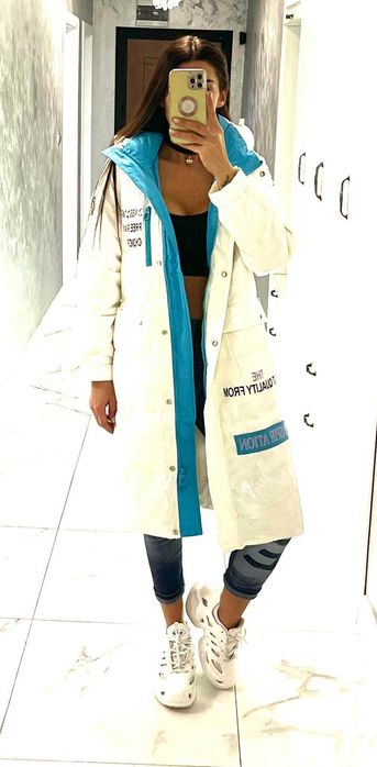 Дамско дълго зимно яке бяло, Уни размер. и др.обяви Djofra