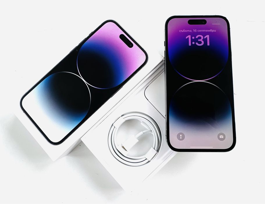 Като НОВ! iPhone 14 Pro Max 128GB Deep Purple ГАРАНЦИЯ!