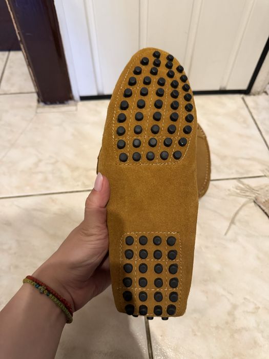 Mocasini piele intoarsa barbati