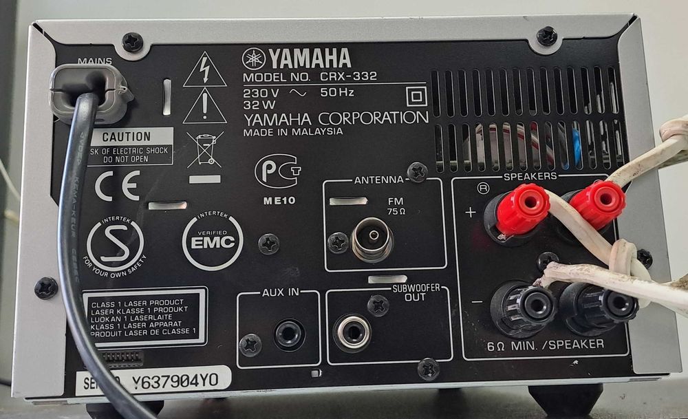 Amplificator Yamaha CRX-332 CD Receiver USB Dock iPod Sub Out Argintiu