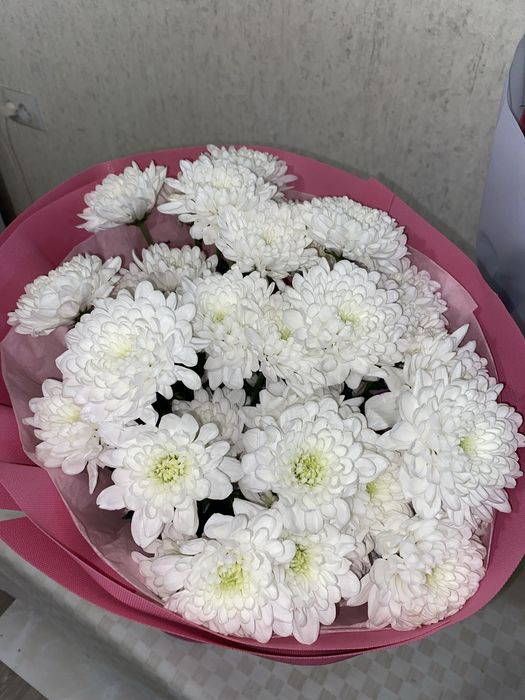 большой букет хризантем