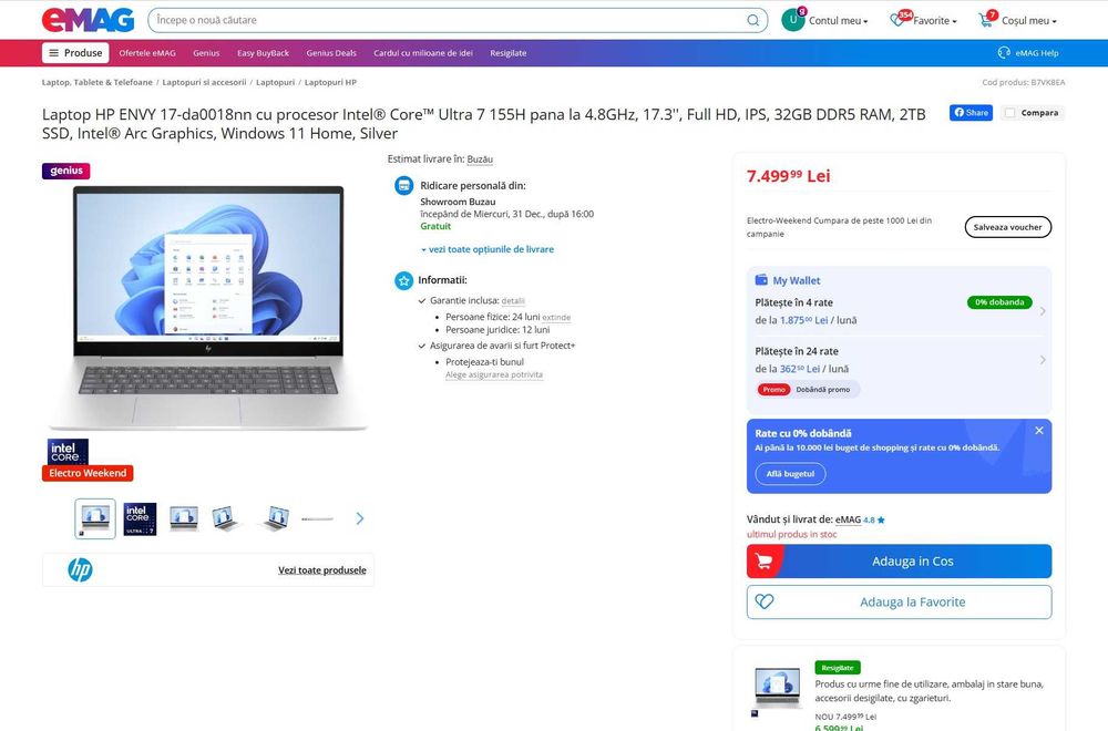 Laptop HP Omnibook 7, ecran 17` Led FHD Touch, 32 Ram DDR5,  NOU