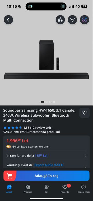 Soundbar Samsung HW-T650 (DOAR IASI)