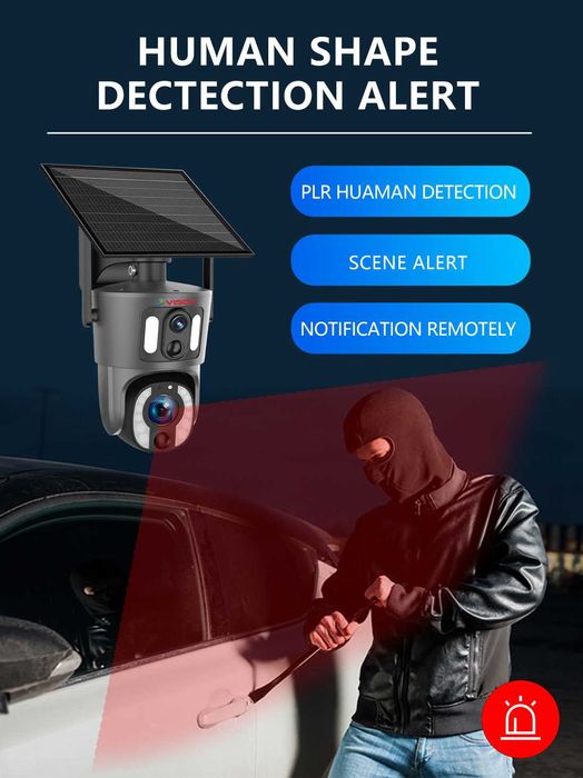 Camera de supraveghere Dubla Sim 4G Panou Solar 9W Visoli® VS-S20-4G