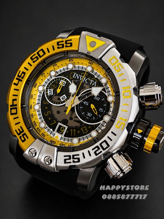 INVICTA Foxhound Yellow/Silver 57 mm, Инвикта нов мъжки часовник