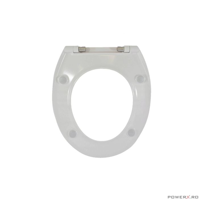 Capac de WC alb-negru, inchidere silentioasa, duroplast, 37,5x42