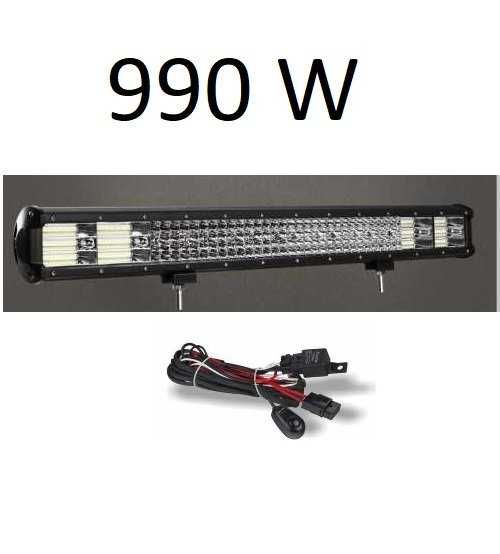 Led Bar 990W QUAD RAW Lumina Spot Si Flood 99000 Lm Alimentare 12/24