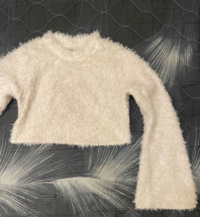 Бяла къса блуза LM FLOWERS